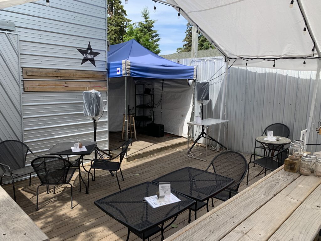 Live music stage at ArtBar on Madeline Island