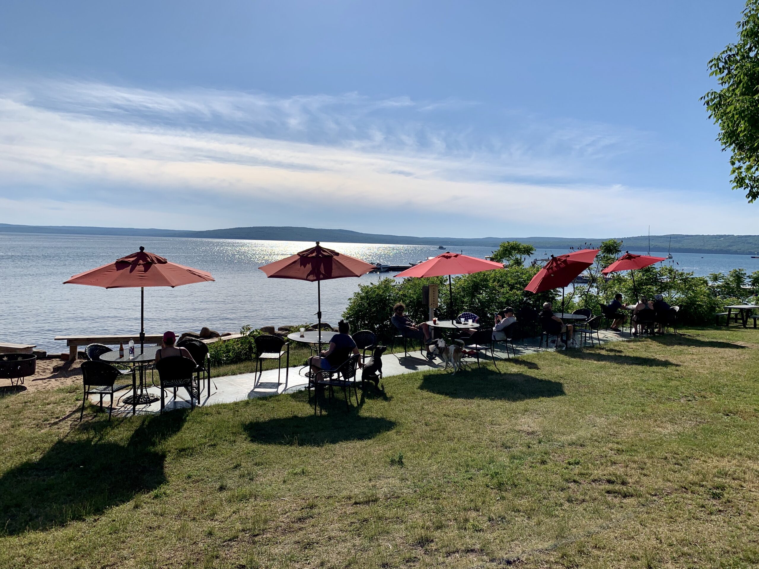 outdoor seating at The Beach Club, Lapointe, WI